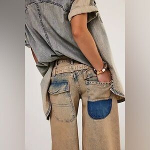 We The Free Two-Tone Flare Jeans